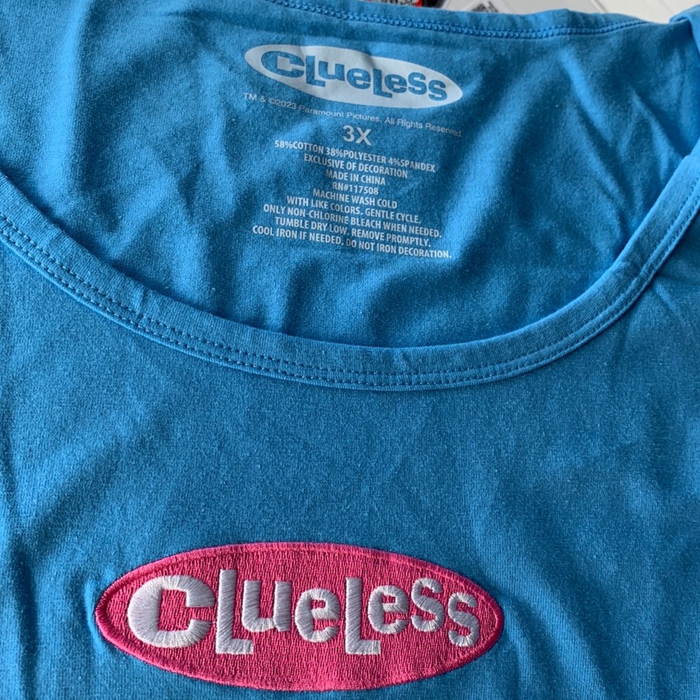 Clueless three X blue tank top or a sleeveless top